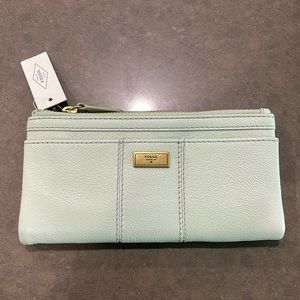 Women’s Mint Green Fossil Leather Wallet New With Tags
